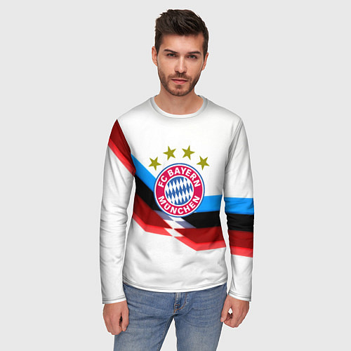 Мужской лонгслив Бавария Мюнхен геометрия спорт / 3D-принт – фото 3