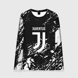 Лонгслив мужской Juventus белые штрихи красок, цвет: 3D-принт