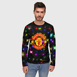 Лонгслив мужской Манчестер Юнайтед праздничные огни, цвет: 3D-принт — фото 2