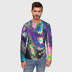 Лонгслив мужской Абстракция переливы, цвет: 3D-принт — фото 2