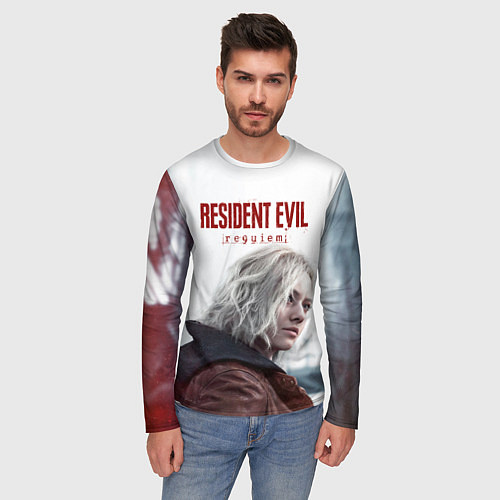 Мужской лонгслив Грейс Эшкрофт Resident evil requiem / 3D-принт – фото 3