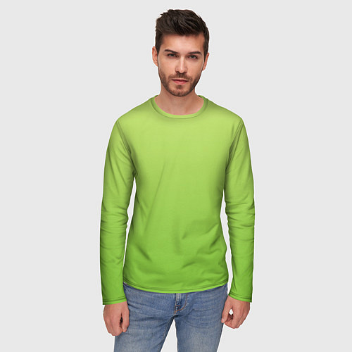 Мужской лонгслив Color lime green / 3D-принт – фото 3