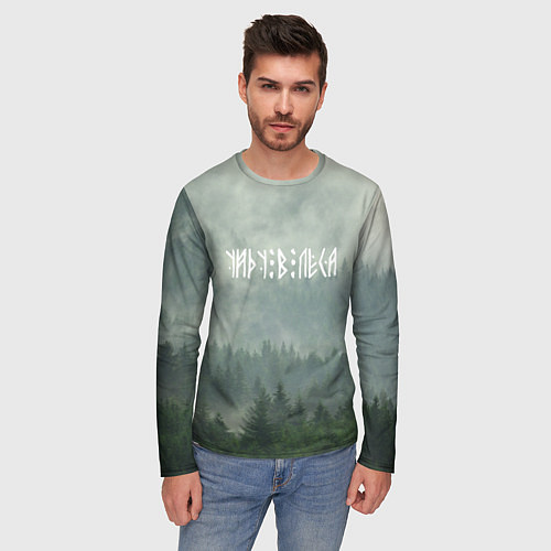 Мужской лонгслив Уйду в леса / 3D-принт – фото 3
