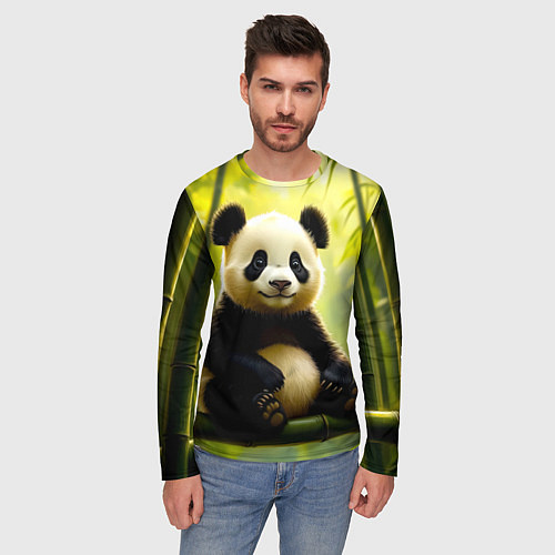Мужской лонгслив Бамбуковый хранитель / 3D-принт – фото 3