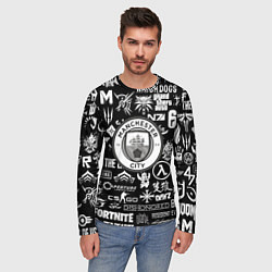 Лонгслив мужской Манчестер сити логотипы игр, цвет: 3D-принт — фото 2