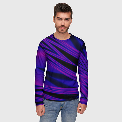 Мужской лонгслив Color multi-colored neon / 3D-принт – фото 3