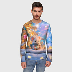 Лонгслив мужской Новогодняя милая мышка, цвет: 3D-принт — фото 2
