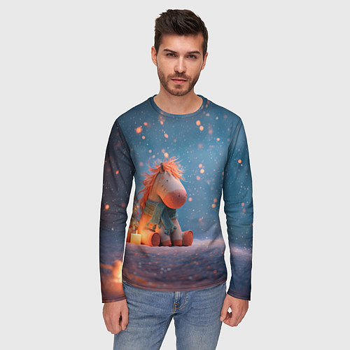 Мужской лонгслив Игрушечная лошадка 2026 / 3D-принт – фото 3