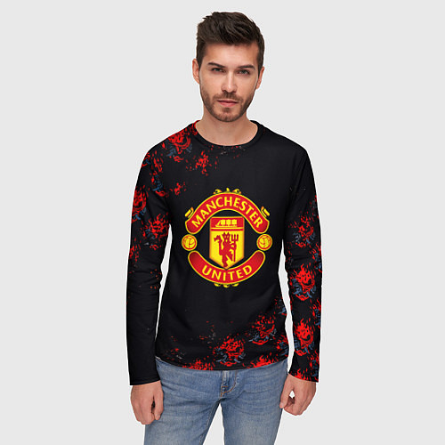 Мужской лонгслив Манчестер Юнайтед самураи / 3D-принт – фото 3
