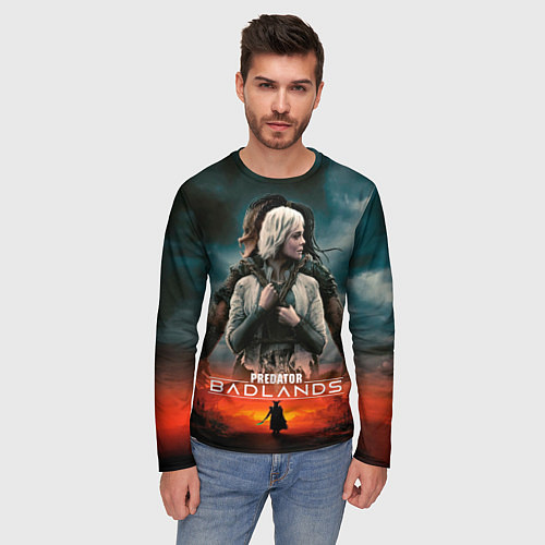 Мужской лонгслив Главные герои Хищник планета смерти / 3D-принт – фото 3