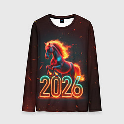 Лонгслив мужской Светящаяся лошадь 2026, цвет: 3D-принт