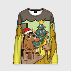 Лонгслив мужской Конь среди огня - this is fine, цвет: 3D-принт