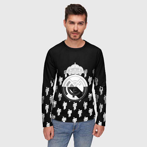 Мужской лонгслив Реал Мадрид люди краски / 3D-принт – фото 3