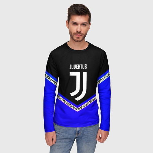 Мужской лонгслив Ювентус япония геометрия / 3D-принт – фото 3