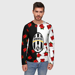 Лонгслив мужской Ювентус текстура розы, цвет: 3D-принт — фото 2