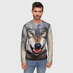Лонгслив мужской Взгляд волка, цвет: 3D-принт — фото 2
