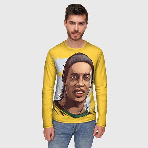 Мужской лонгслив Ronaldinho Art / 3D-принт – фото 3