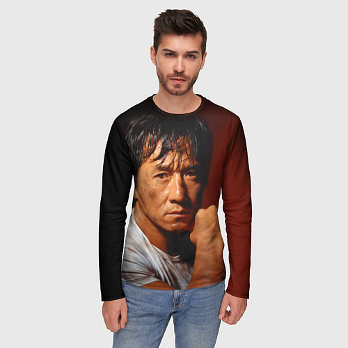 Мужской лонгслив Джеки Чан / 3D-принт – фото 3
