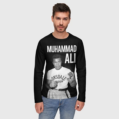 Мужской лонгслив Muhammad Ali / 3D-принт – фото 3