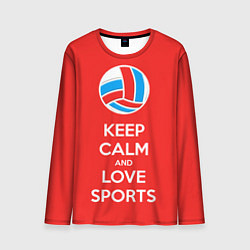 Лонгслив мужской Keep Calm & Love Volleyball, цвет: 3D-принт