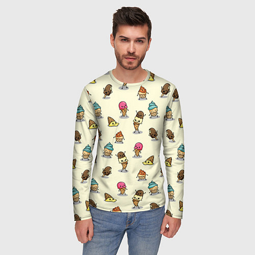 Мужской лонгслив Мороженое с характером / 3D-принт – фото 3