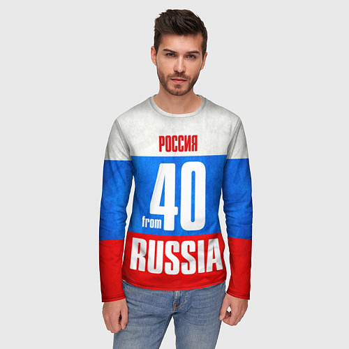 Мужской лонгслив Russia: from 40 / 3D-принт – фото 3