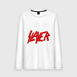 Лонгслив хлопковый мужской Slayer, цвет: белый