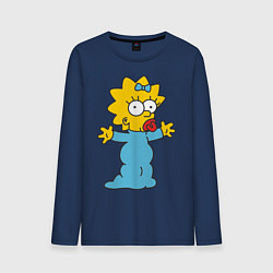 Лонгслив хлопковый мужской Maggie Simpson, цвет: тёмно-синий