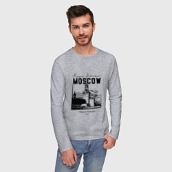 Лонгслив хлопковый мужской Moscow Kremlin 1147, цвет: меланж — фото 2