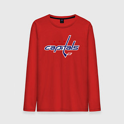 Лонгслив хлопковый мужской Washington Capitals, цвет: красный