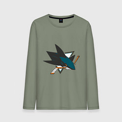 Лонгслив хлопковый мужской San Jose Sharks, цвет: авокадо