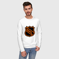 Лонгслив хлопковый мужской NHL, цвет: белый — фото 2