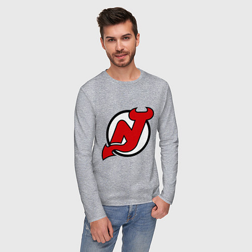 Мужской лонгслив New Jersey Devils / Меланж – фото 3