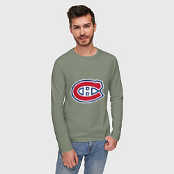 Лонгслив хлопковый мужской Montreal Canadiens, цвет: авокадо — фото 2