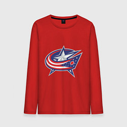 Лонгслив хлопковый мужской Columbus Blue Jackets, цвет: красный