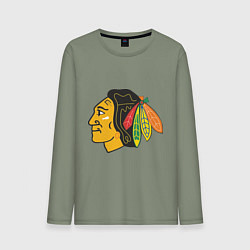 Лонгслив хлопковый мужской Chicago Blackhawks, цвет: авокадо
