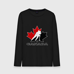 Лонгслив хлопковый мужской Canada цвета черный — фото 1