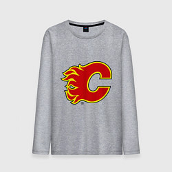 Лонгслив хлопковый мужской Calgary Flames, цвет: меланж