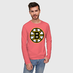 Лонгслив хлопковый мужской Boston Bruins, цвет: коралловый — фото 2