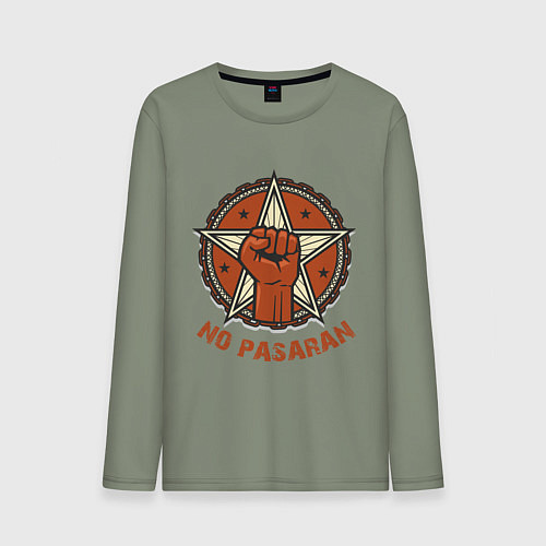 Мужской лонгслив No Pasaran / Авокадо – фото 1