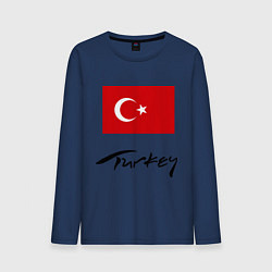 Лонгслив хлопковый мужской Turkey, цвет: тёмно-синий