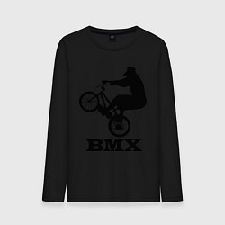 Лонгслив хлопковый мужской BMX цвета черный — фото 1