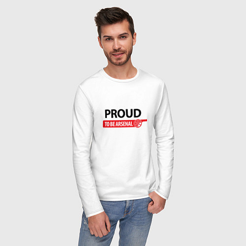 Мужской лонгслив Proud to be Arsenal / Белый – фото 3