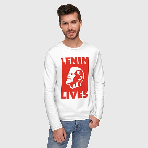 Мужской лонгслив Lenin Lives / Белый – фото 3