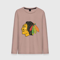 Лонгслив хлопковый мужской Chicago Blackhawks, цвет: пыльно-розовый