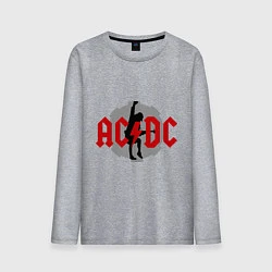 Лонгслив хлопковый мужской AC/DC: Angus Young, цвет: меланж