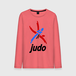 Лонгслив хлопковый мужской Judo Emblem цвета коралловый — фото 1