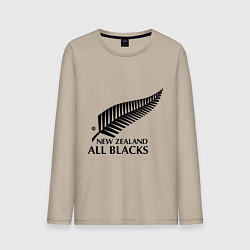 Лонгслив хлопковый мужской New Zeland: All blacks, цвет: миндальный