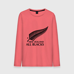 Лонгслив хлопковый мужской New Zeland: All blacks, цвет: коралловый
