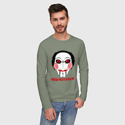Лонгслив хлопковый мужской Play the game?, цвет: авокадо — фото 2